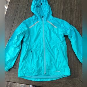 L.L. Bean Teal Fleece Lined Rain Jacket